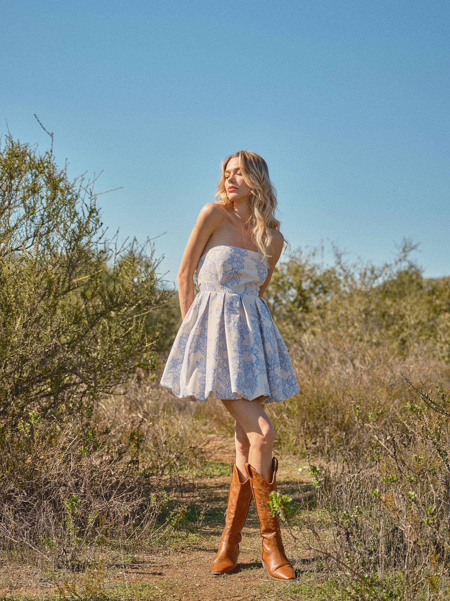 Textured Jacquard Floral Tube Minidress