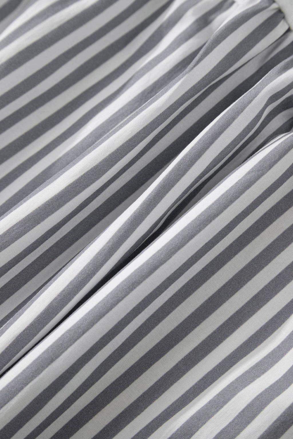 Stripe Button Gauze Bracelet Sleeve Babydoll Blouse