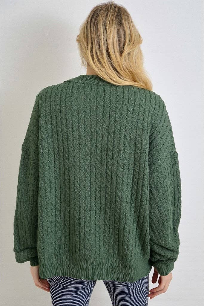 PULLOVER SWEATER: HUNTER GREEN