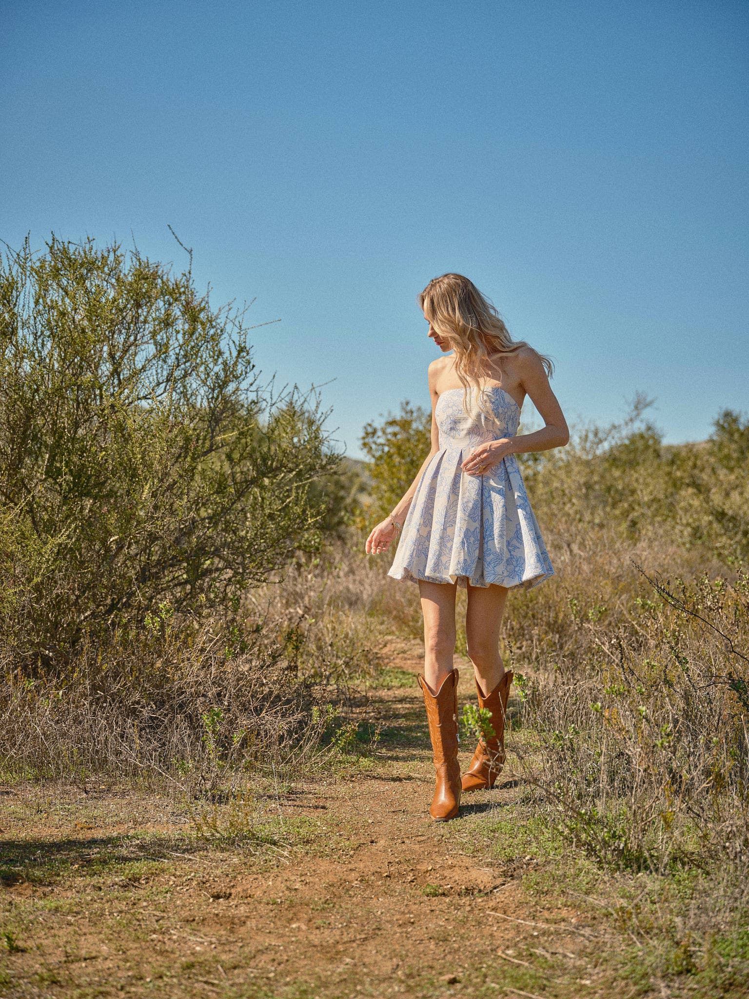 Textured Jacquard Floral Tube Minidress