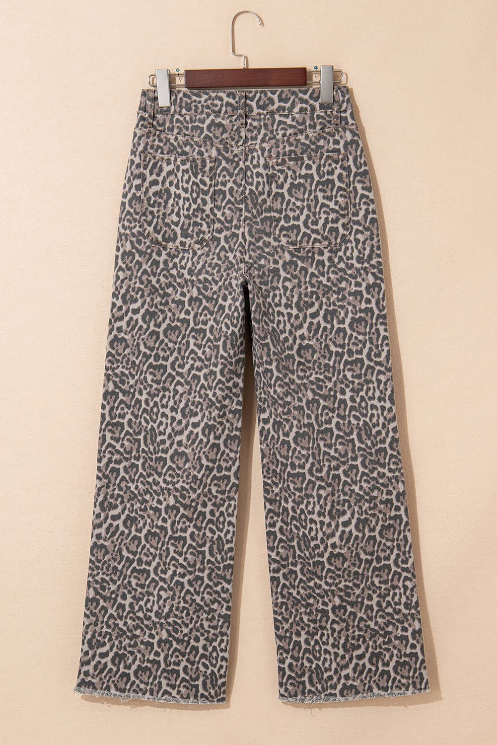 66 Western Leopard Love Edge Wide Leg High Waist Jeans