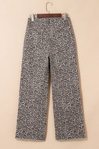 66 Western Leopard Love Edge Wide Leg High Waist Jeans
