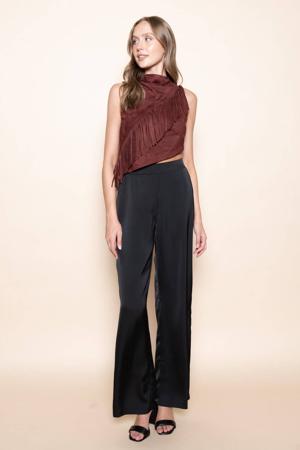 DIAGONAL FRINGE TANK TOP