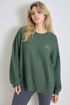 PULLOVER SWEATER: HUNTER GREEN