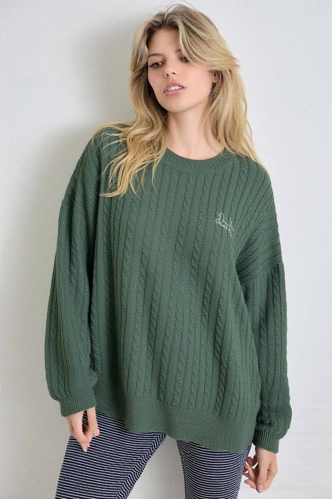 PULLOVER SWEATER: HUNTER GREEN